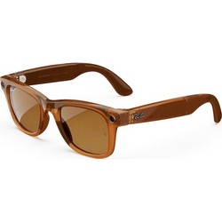 Ray-Ban Wayfarer Shiny Caramel Transparent/ Brown Polarized M/L