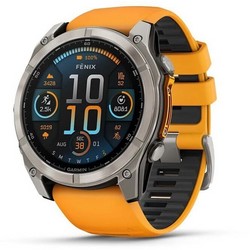 Garmin Fenix 8 51mm Amoled Sapphire Carbon Gray DLC Titanium with Spark Orange Silicone (010-02905-11)