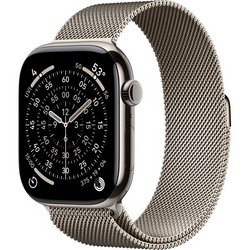 Apple Watch Series 11, 46 mm, S-M/M-L Natural Titanium Milanese Loop Apple Watch Series 11, 46 mm, S-M/M-L Natural Titanium Milanese Loop