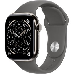 Apple Watch Series 11, 42 mm, Natural Titanium Stone Gray Sport Band SM/ML Apple Watch Series 11, 42 mm, Natural Titanium Stone Gray Sport Band SM/ML