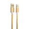 Дата-кабель USB COTECi M42 с индикатором NYLON USB Type-C+Magnet System CS2156-GD (1.2 м) Золотистый - фото 55860