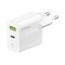 Адаптер питания Deppa USB A + Type-C Power Delivery 3.0А QC 3.0 33Вт D-11426 (5В/ 3А, 9В/ 3А, 12В/ 2.5А) Белый - фото 54933